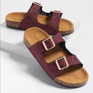 Maurices Alyssa laser cut molded footbed sandals